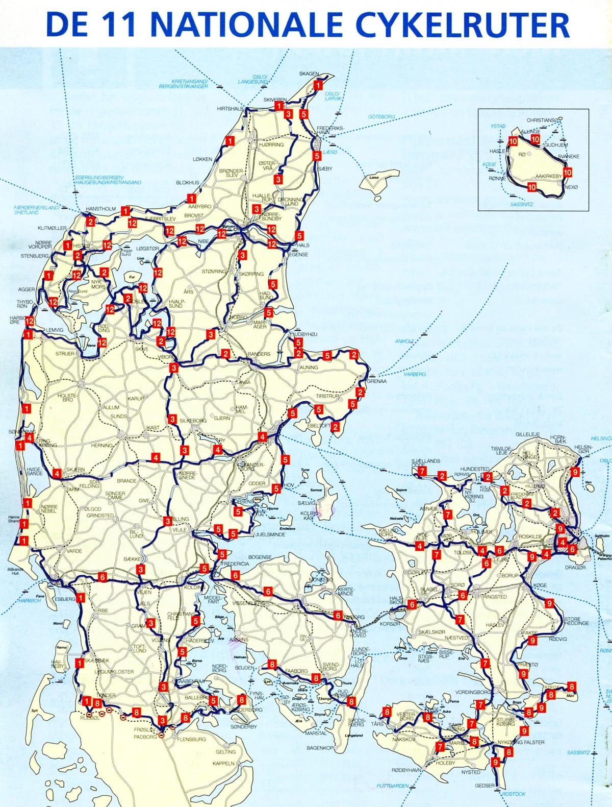 dinamarca nacional de ciclo mapa de rutas