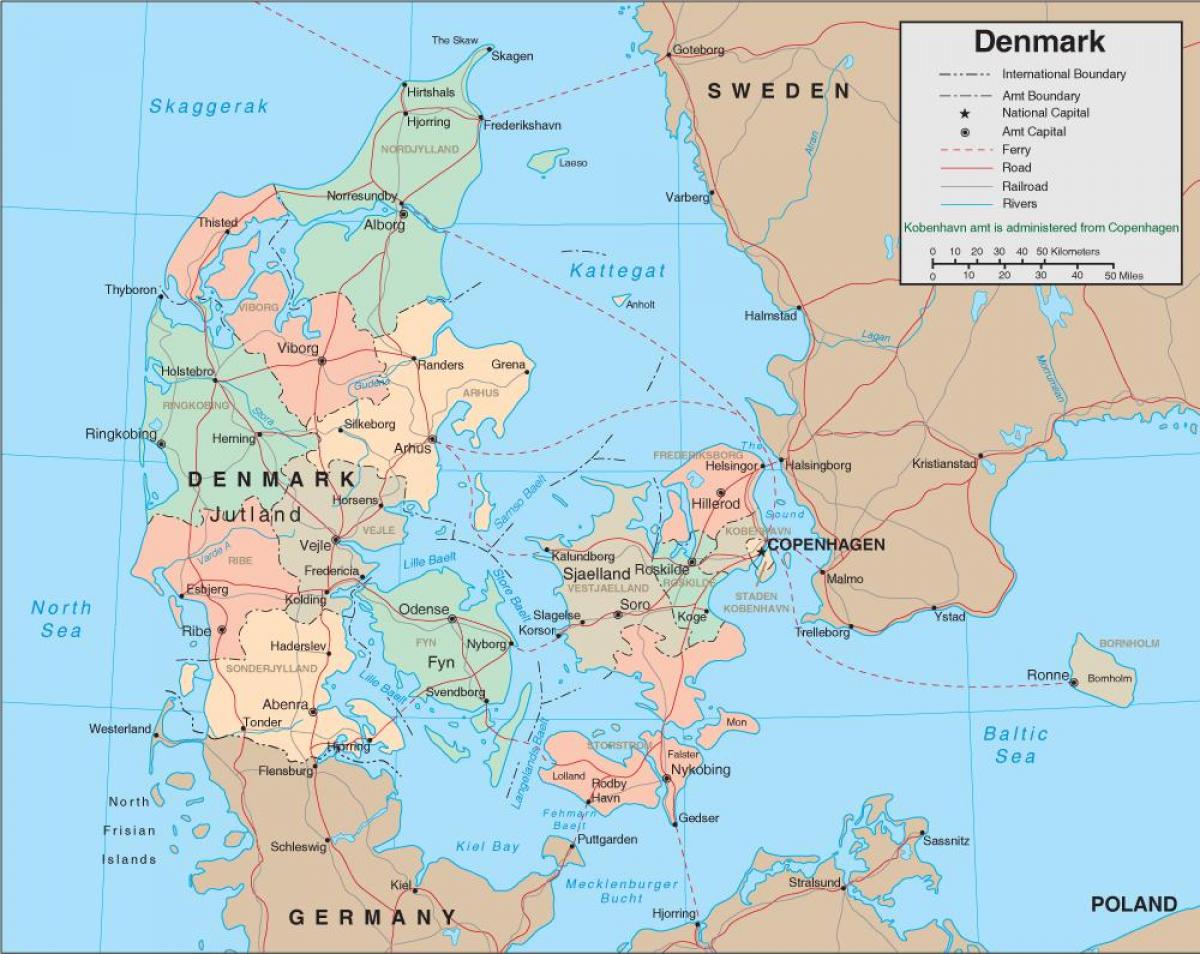 Mapa de dinamarca río