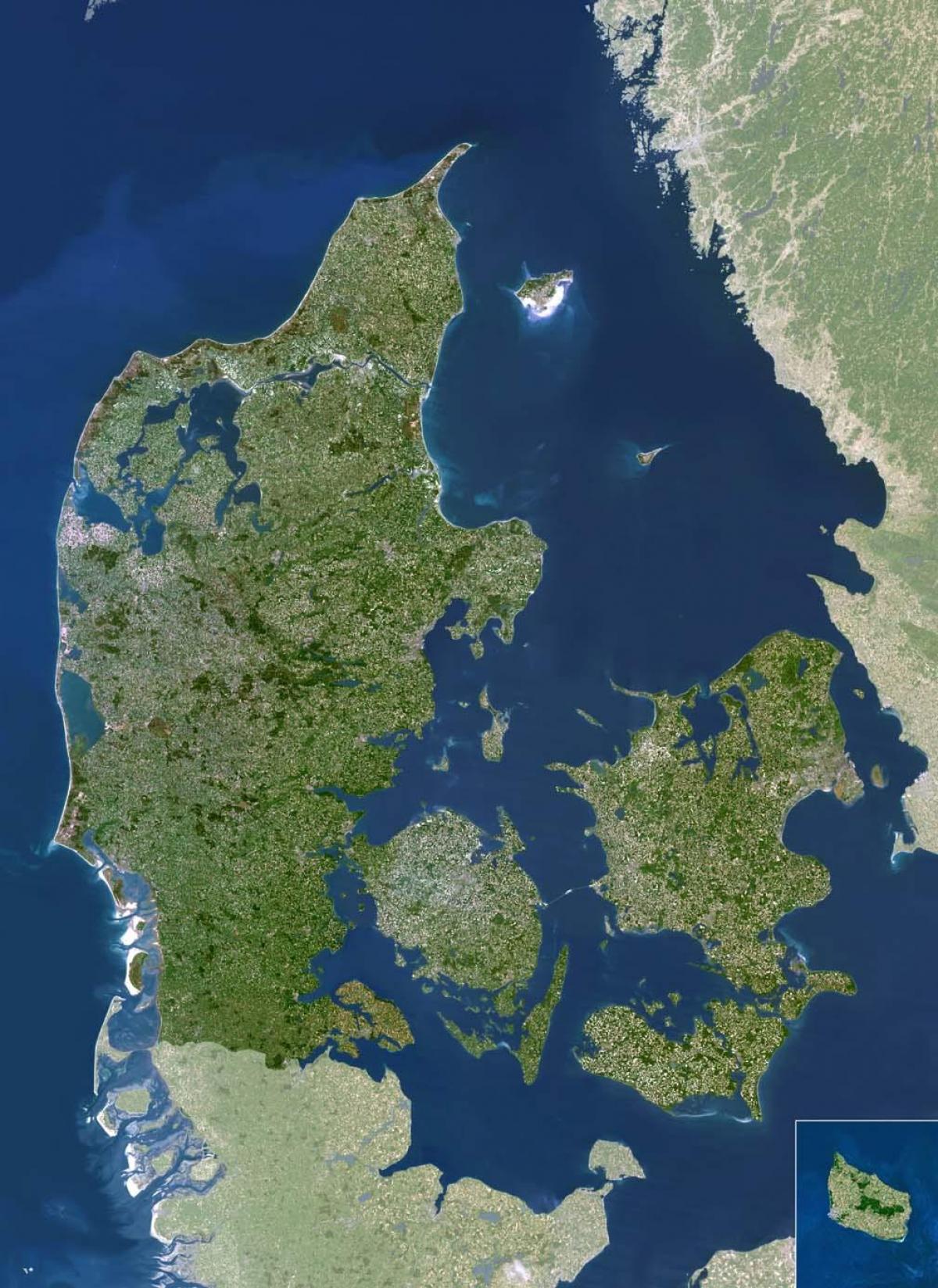 Mapa de dinamarca de satélite 