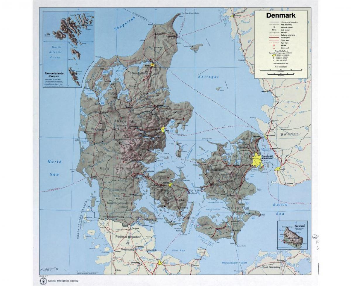 Mapa de los aeropuertos de dinamarca 