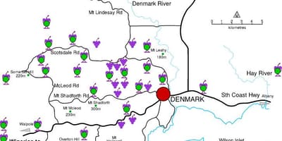 Mapa de dinamarca bodegas 