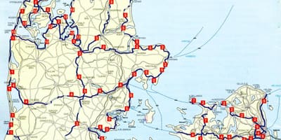 Dinamarca nacional de ciclo mapa de rutas