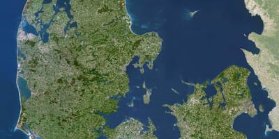 Mapa de dinamarca de satélite 