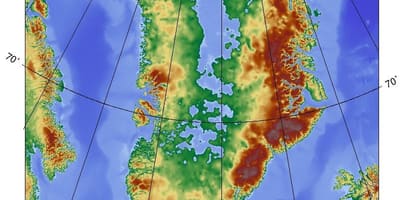 El mapa topográfico de dinamarca