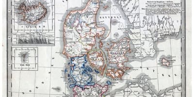 Mapa antiguo de dinamarca