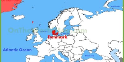 Copenhague, dinamarca en el mapa de europa